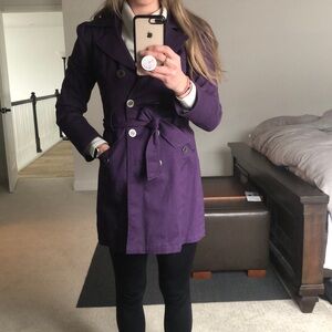 Guess size small purple trench coat.